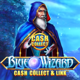 Blue Wizard Cash Collect and Link logotipas