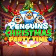 Penguins Christmas Party Time logotipas