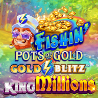 Fishin Pots of Gold Gold Blitz King Millions logotipas