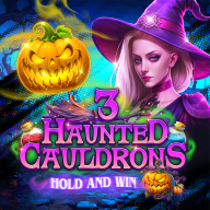 3 Haunted Cauldrons Hold and Win logotipas