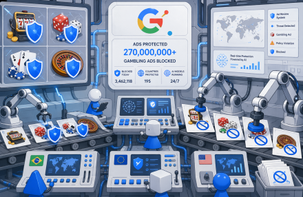 "Google" blokuoja 270 mln. azartinių lošimų reklamų 2025 m., nes didėja reguliavimo institucijų spaudimas paveikslėlis
