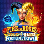 Fire and Roses Gold Blitz Fortune Tower logotipas