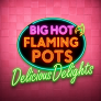 Big Hot Flaming Pots Delicious Delights logotipas